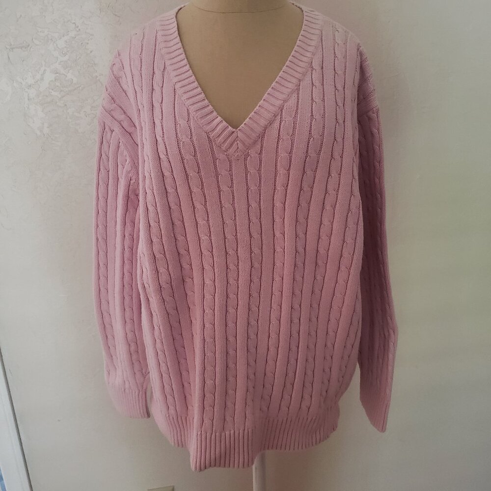 Pink V Neck Sweater
